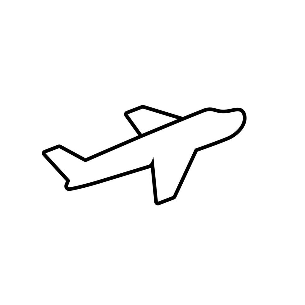 Outline airplane icon. Plane line sign symbol. Flight travel concept vector