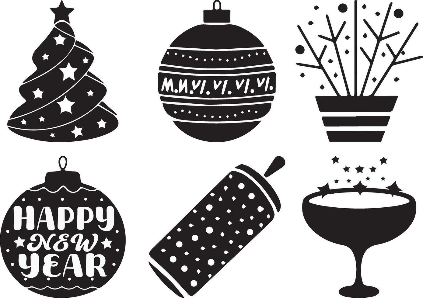 Stunning Christmas Graphics, Festive Holiday Icon Pack.Perfect for seasonal projects, from cards to digital decor. vector