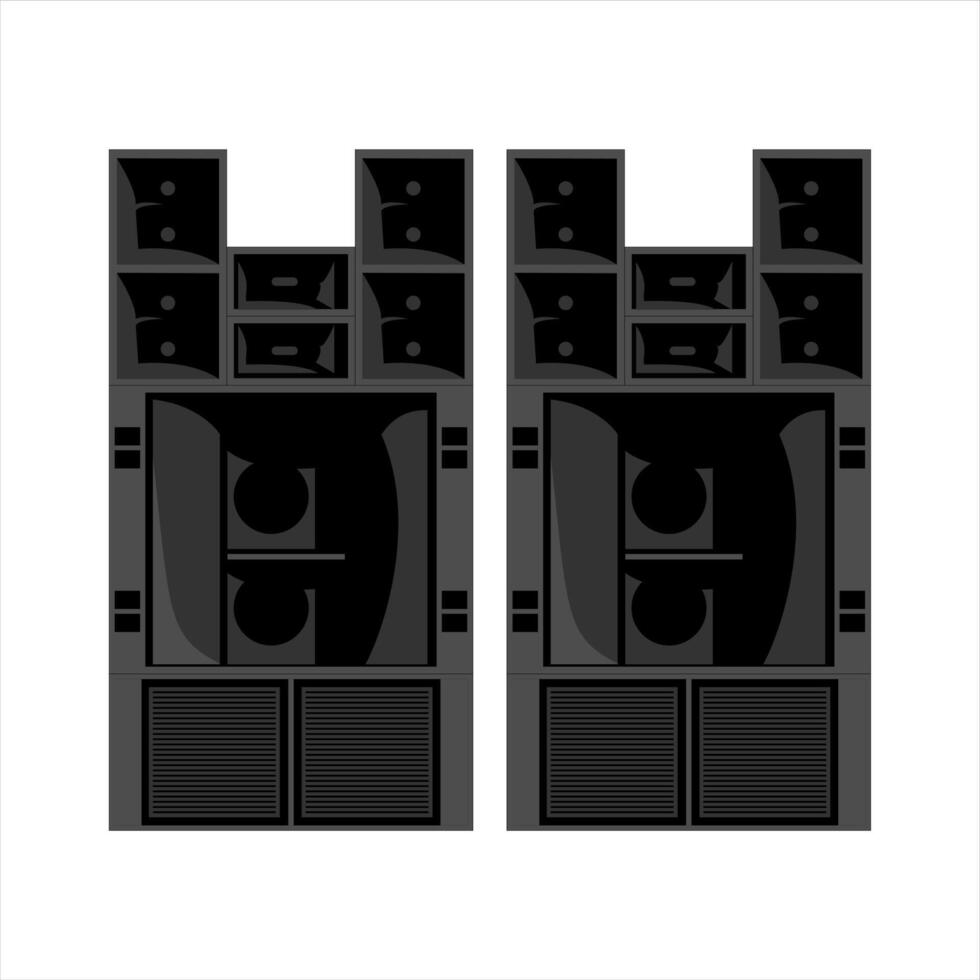 A visually striking illustration of two high-performance audio speaker systems for superior sound quality in events. vector