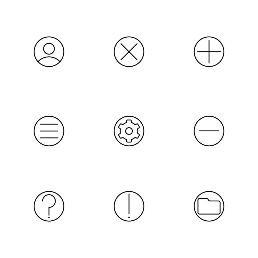 Thin line simple outline icons set. Editable stroke. vector