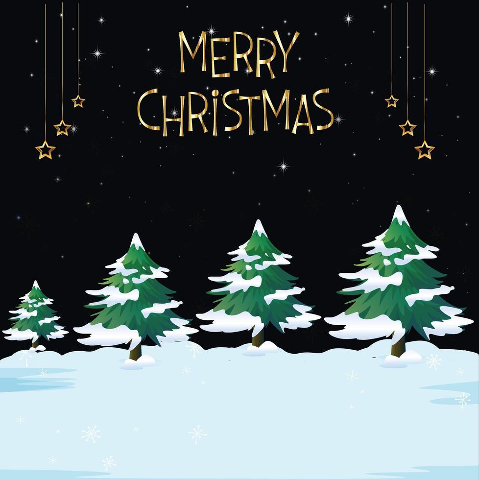 Christmas Tree Black Background Art vector