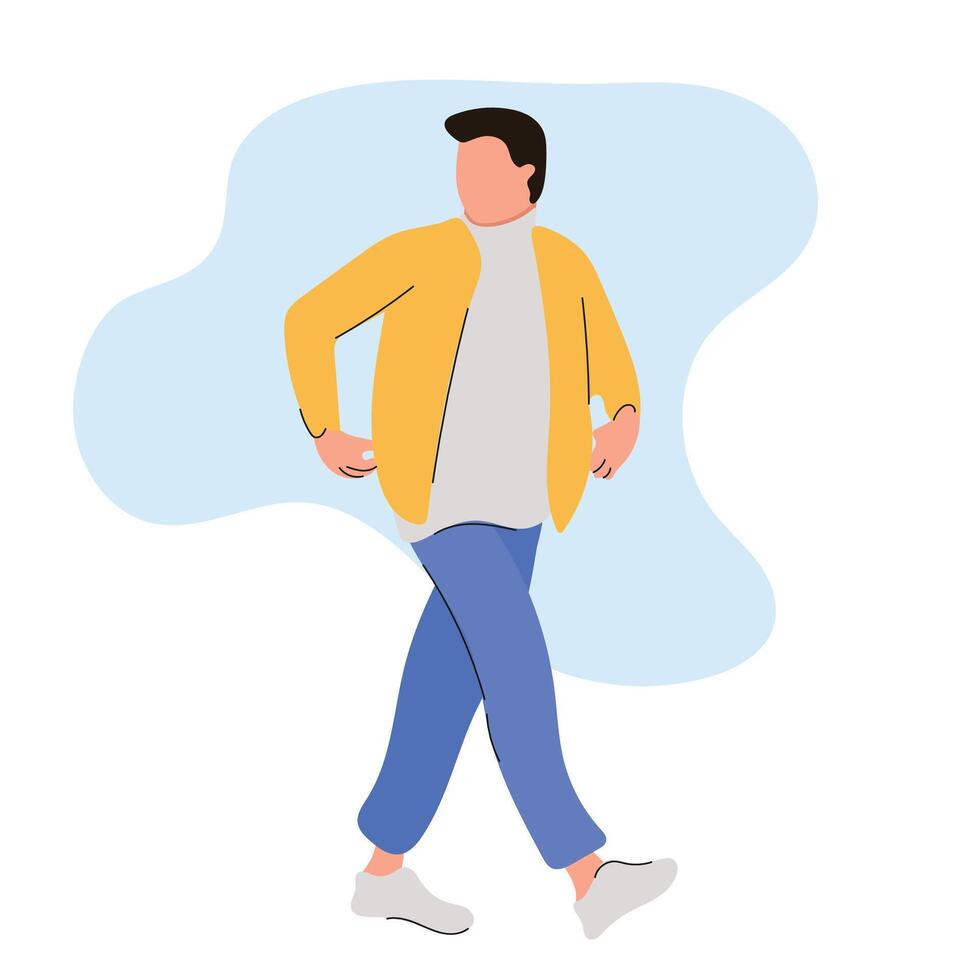 Casual male outfit flat design style cartoon characters isolated on white background. vector