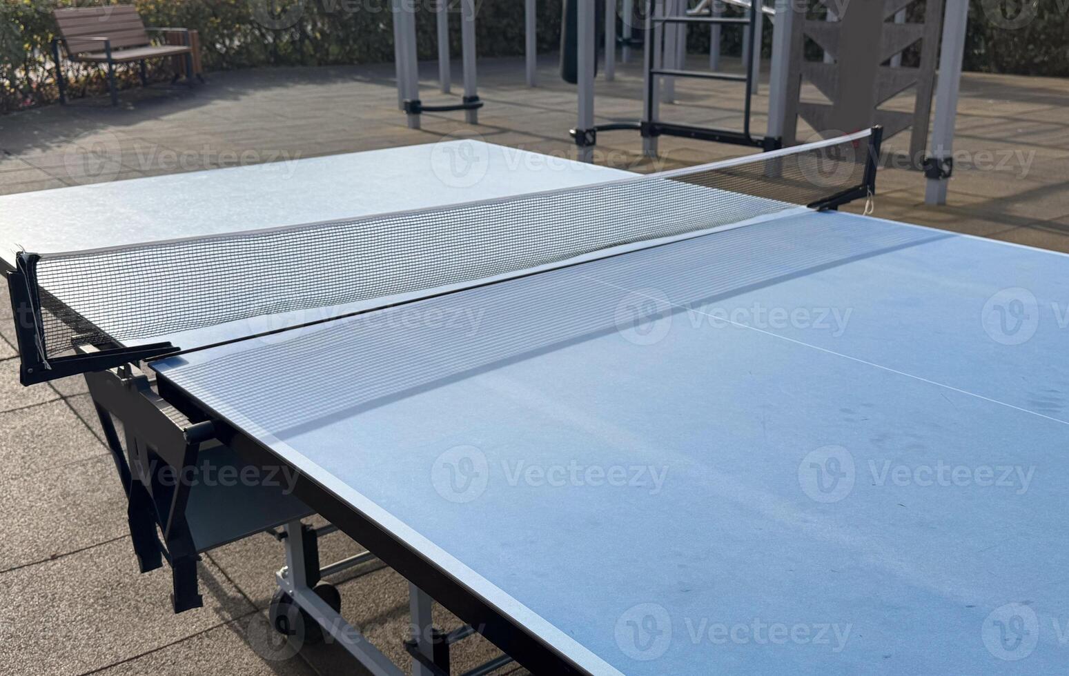 ping-pong table with a net photo