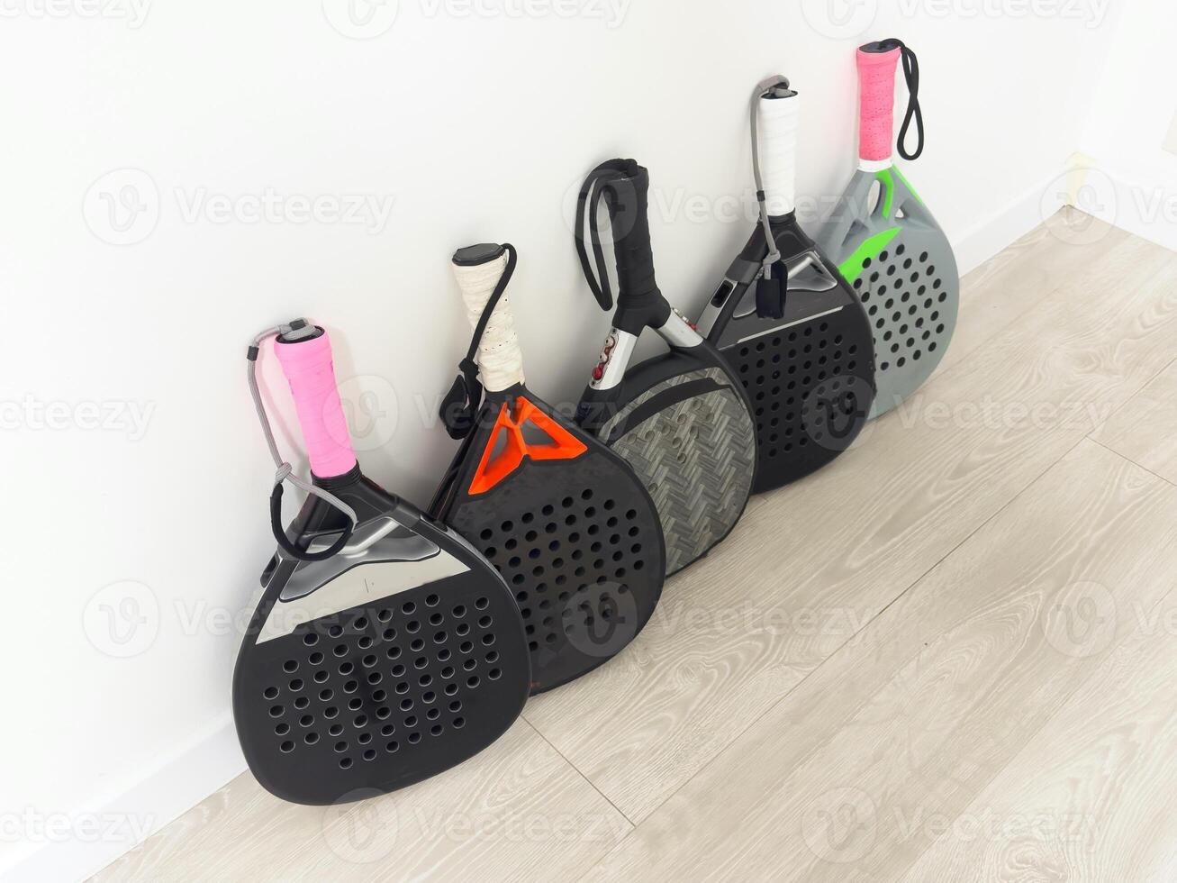 five rackets for padel tennis photo