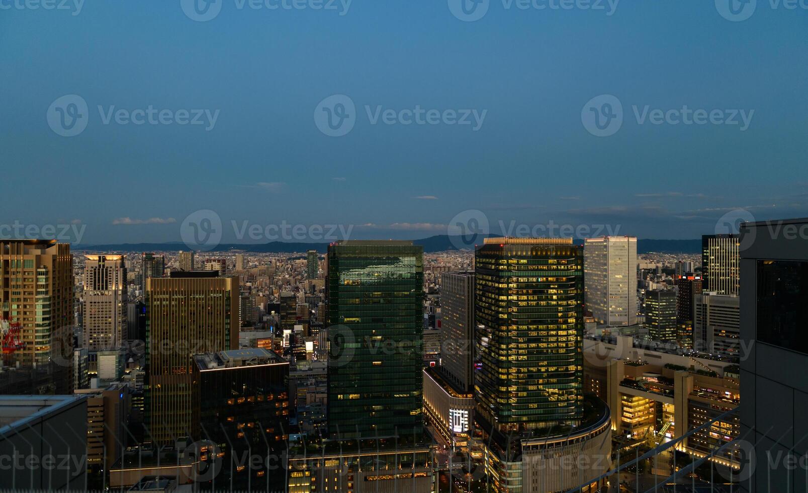 Rooftop viewing point of Umeda Sky Building, It is a skyscraper, the 19th tallest building in Osaka, Japan, photo
