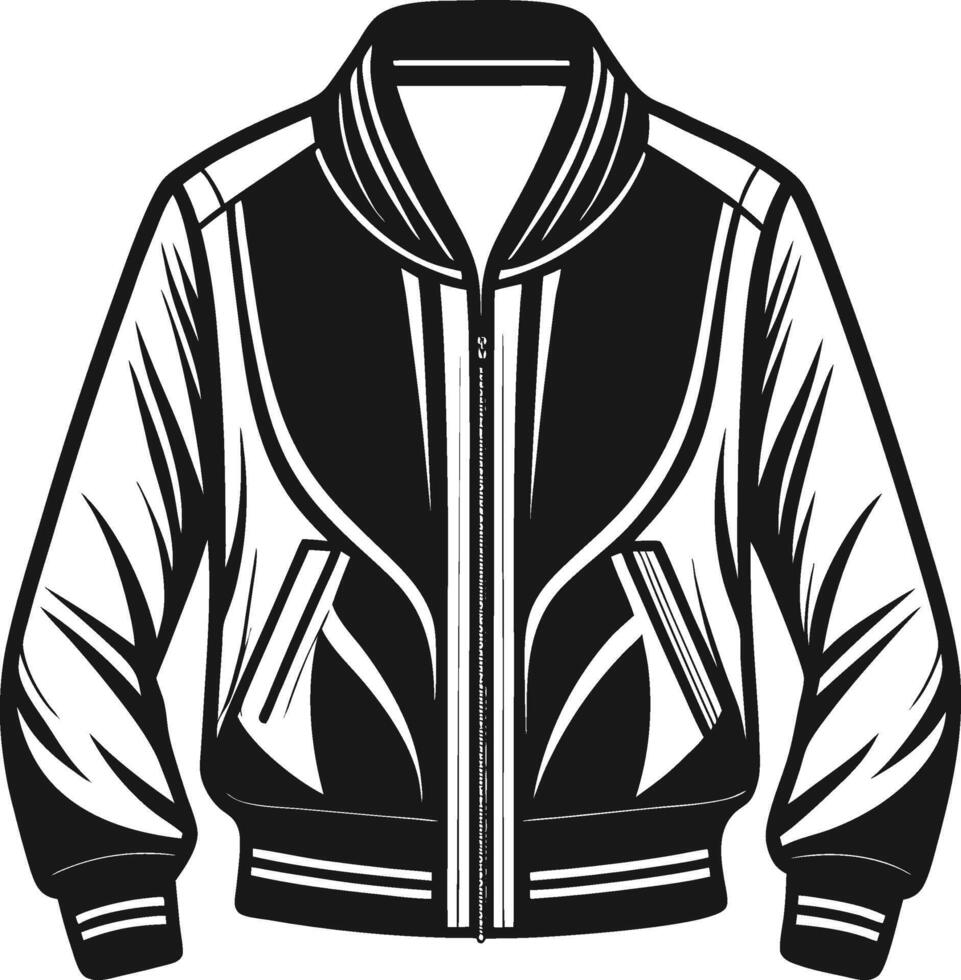 Utility Style Bomber Jacket Sketch Design vector