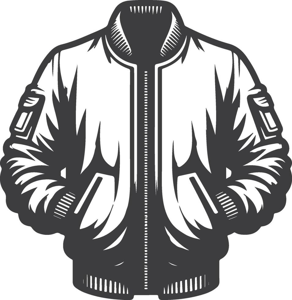 Minimal Ruffle Bomber Jacket Sketch vector