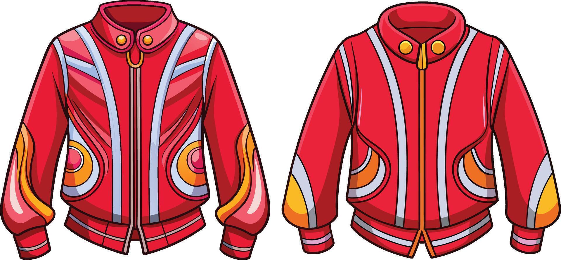 Leaf Accent Bomber Jacket Outline Design vector