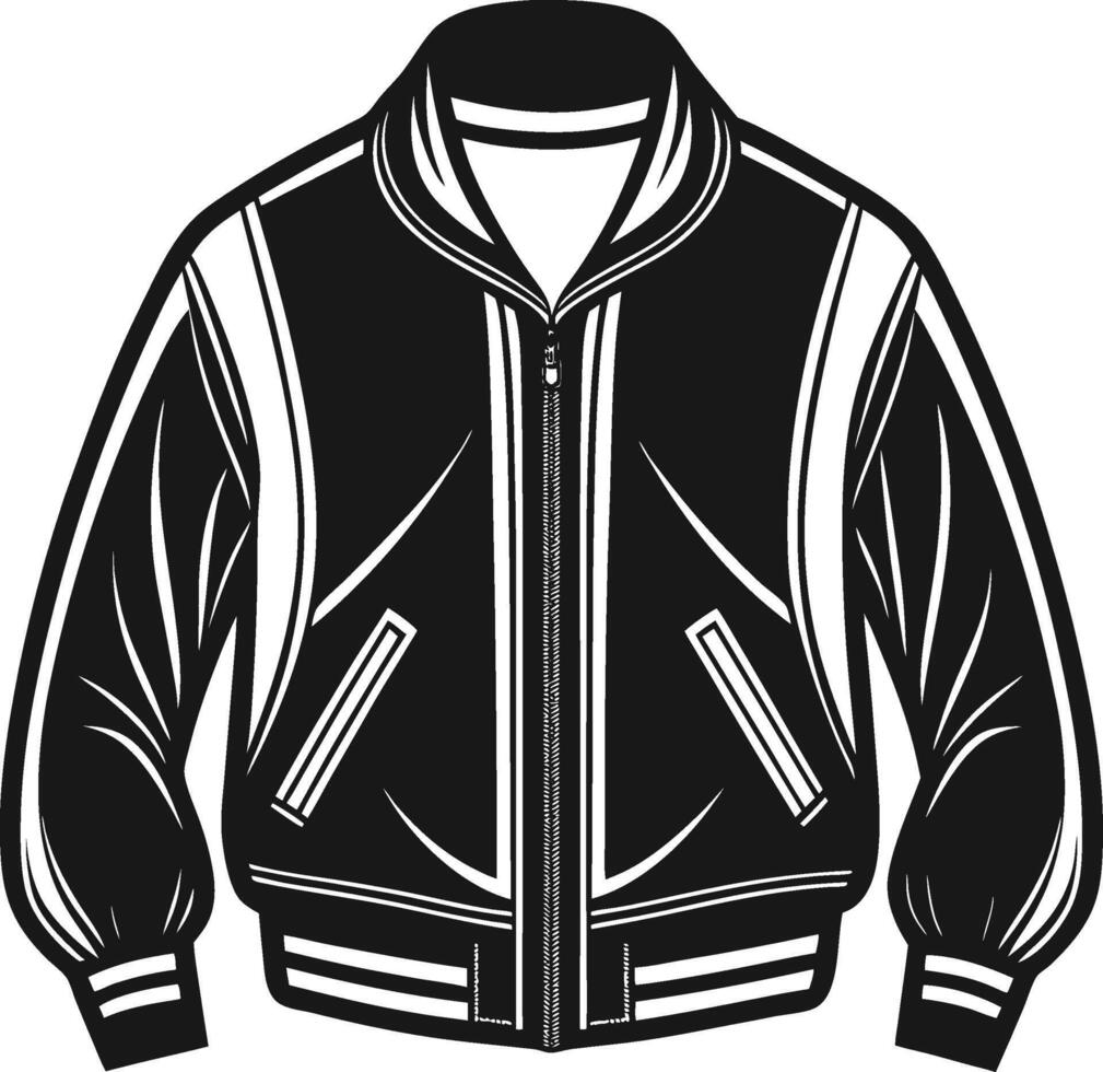 Minimalist Zipper Bomber Jacket vector