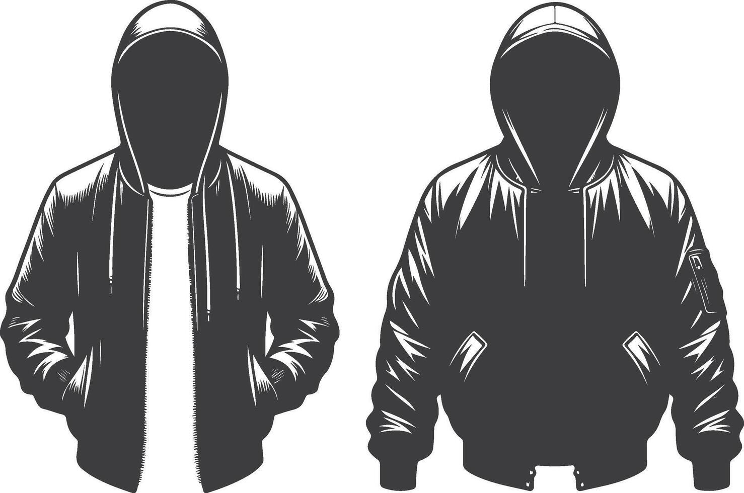Utility Satin Bomber Jacket Outline Design vector