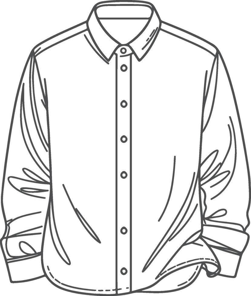 Relaxed Gathered Button-Up Shirt Design vector