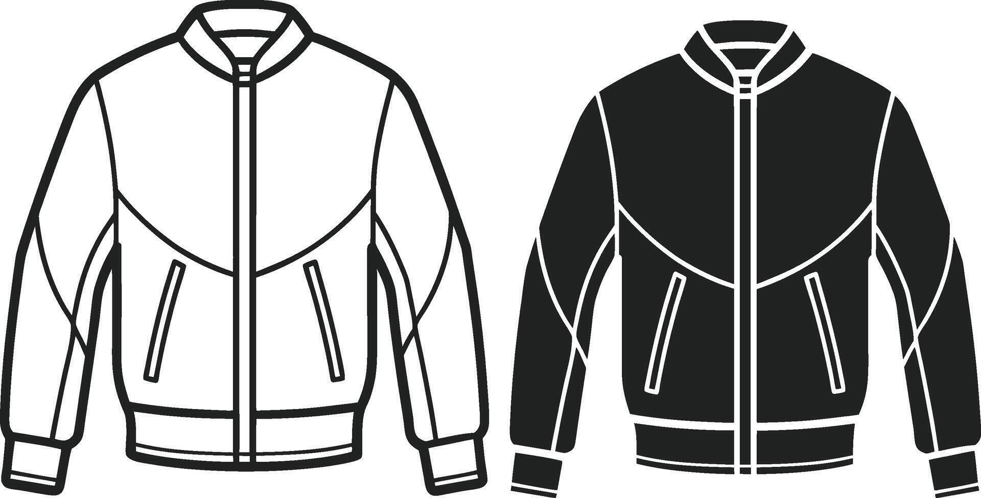 Ribbed Pocket Bomber Jacket Sketch vector
