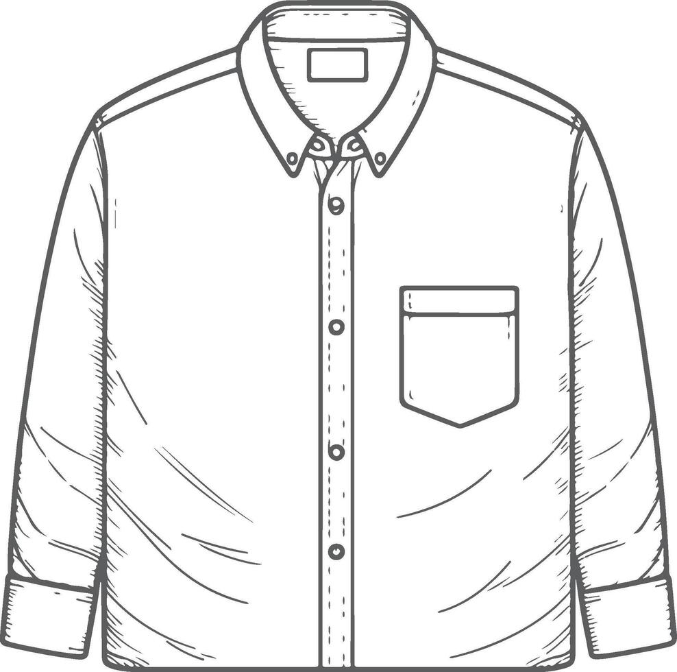 Sophisticated Monochrome Button-Up Shirt Art vector