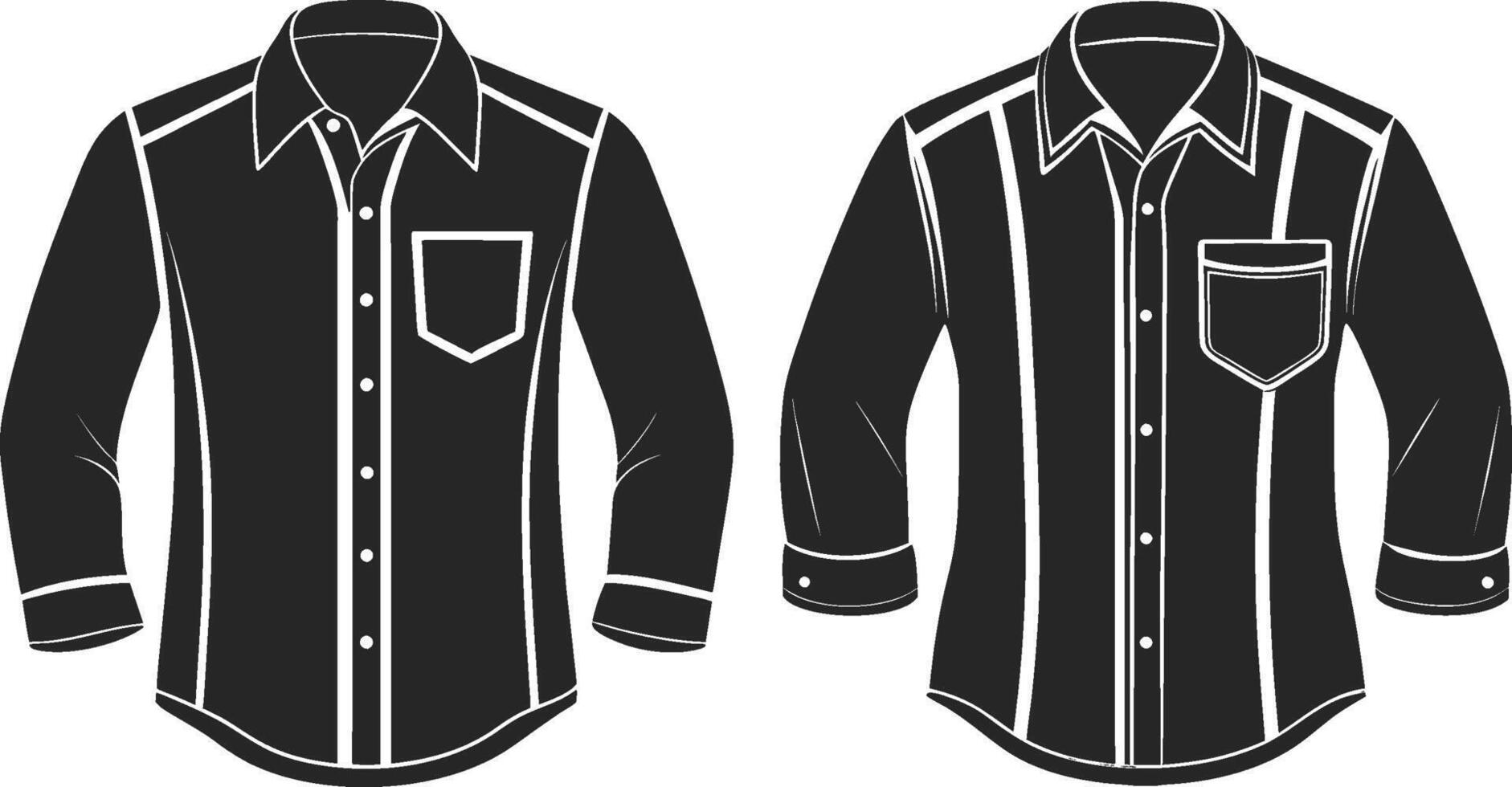 Retro Printed Button-Up Shirt Sketch Outline vector