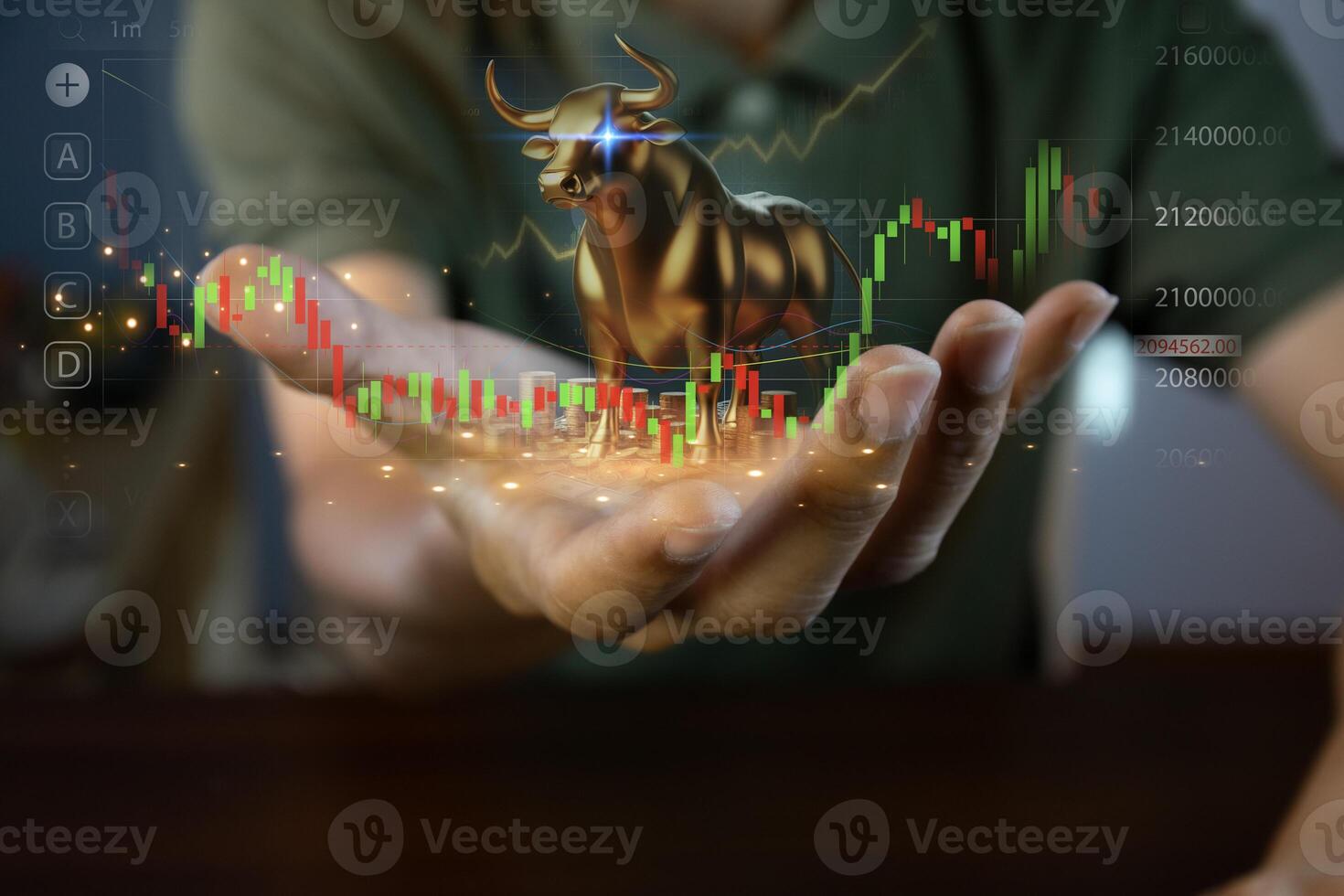 The idea of entering the uptrend of the cryptocurrency stock market. Bull Market, Profitability photo