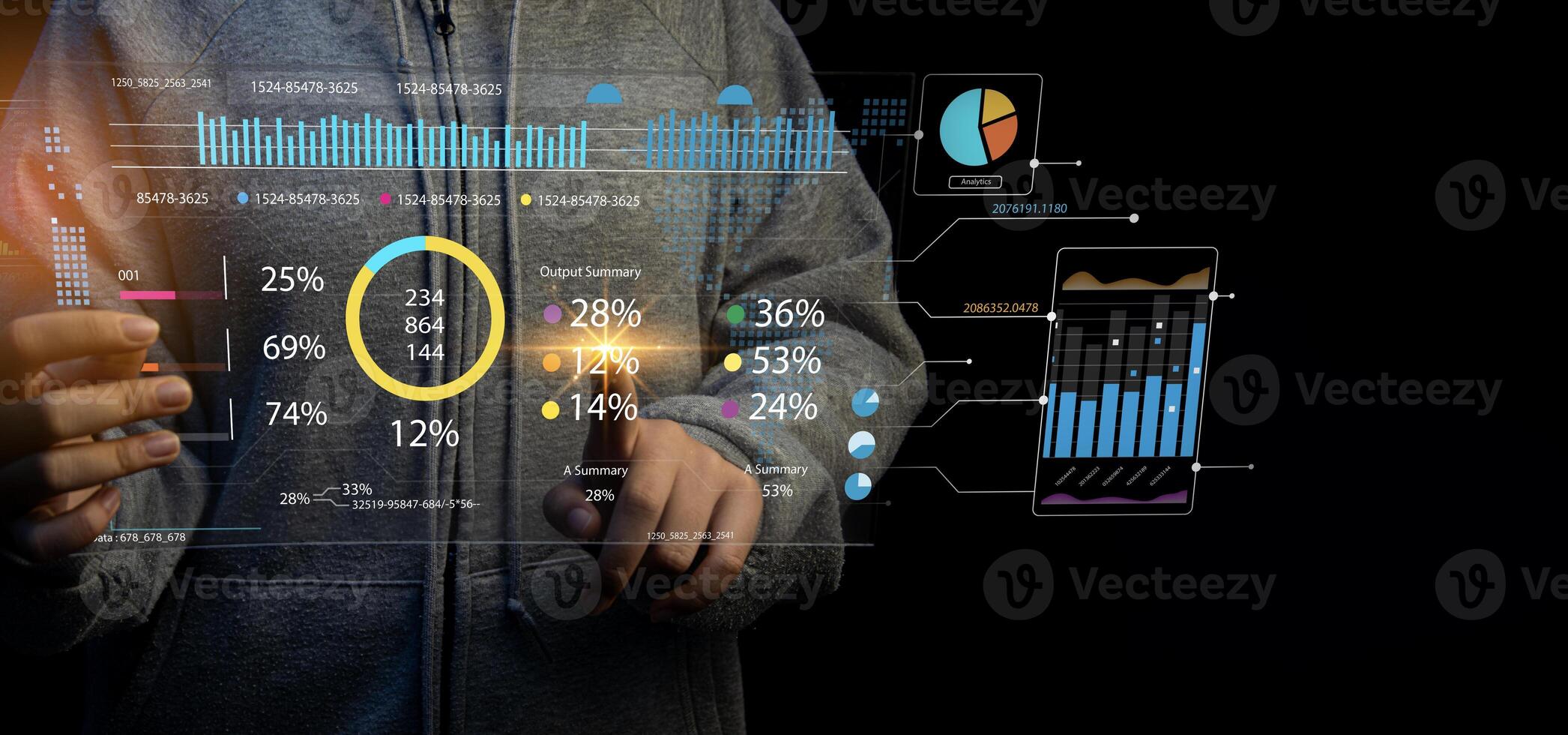 Concept of using data analysis system and collecting statistical data photo