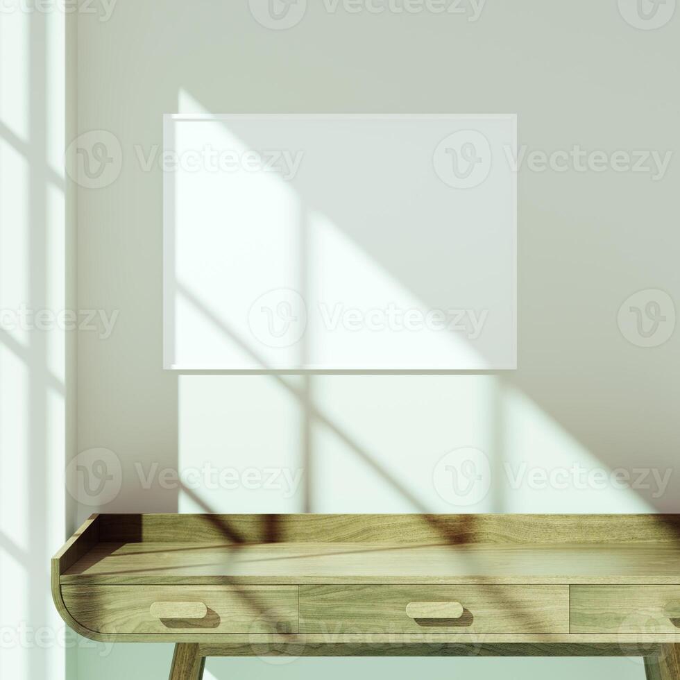 Empty framed canvas for mockups and art illustrations photo