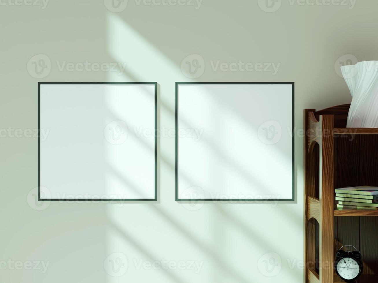 Empty framed canvas for mockups and art illustrations photo