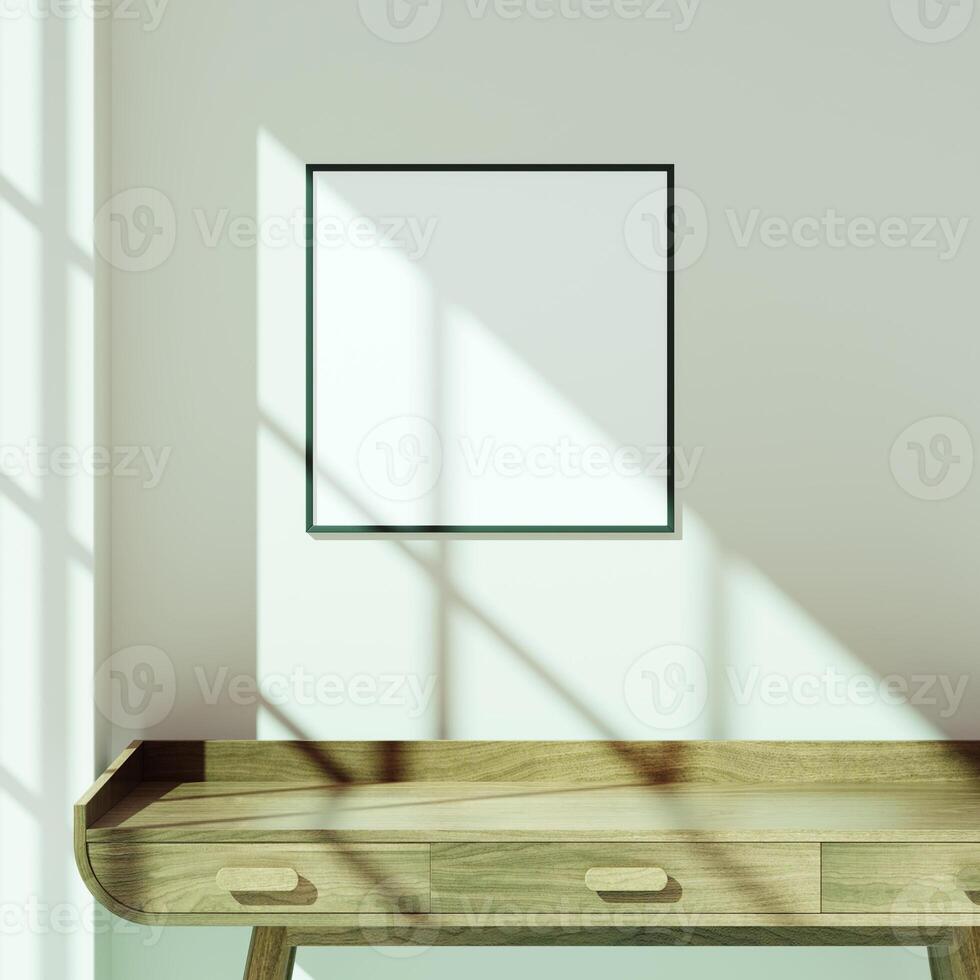 Empty framed canvas for mockups and art illustrations photo