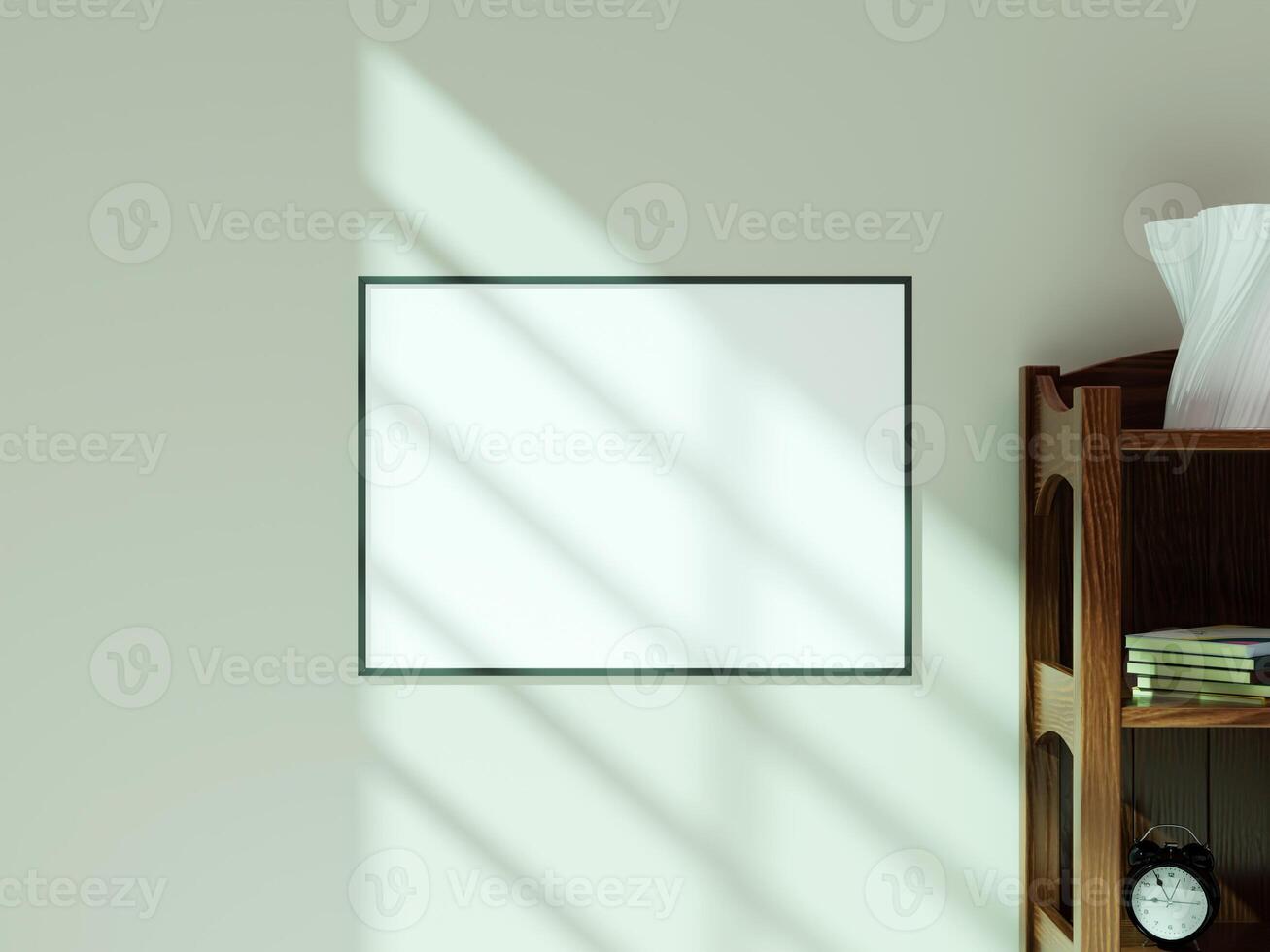 Empty framed canvas for mockups and art illustrations photo