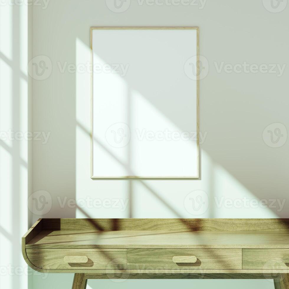 Empty framed canvas for mockups and art illustrations photo