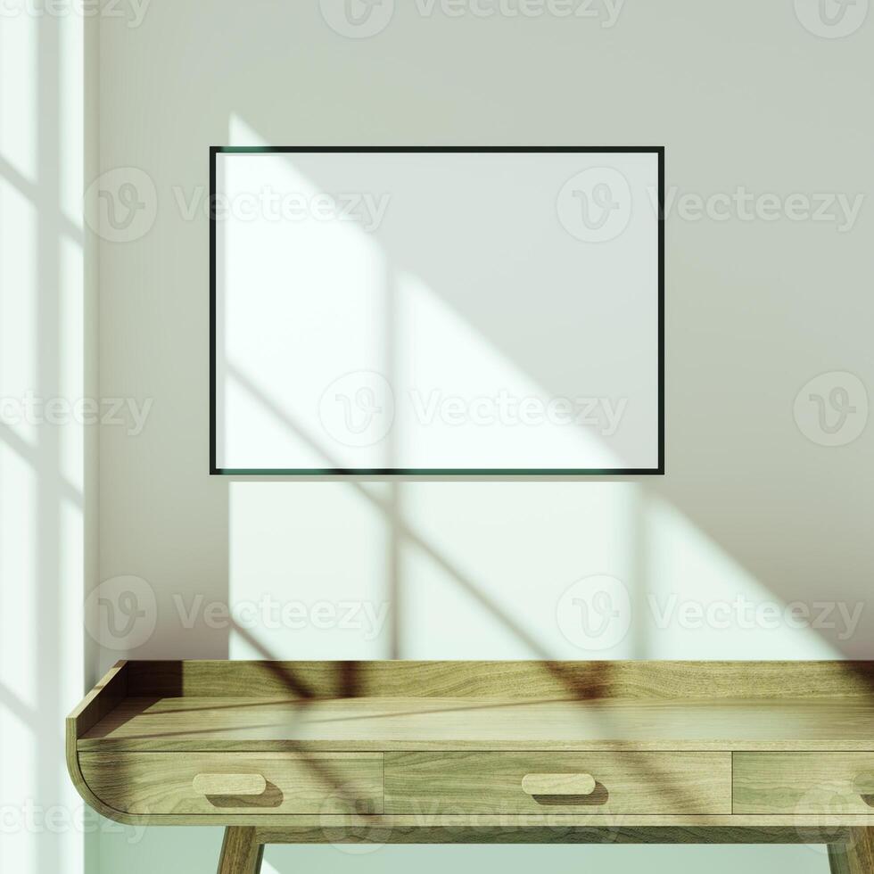 Empty framed canvas for mockups and art illustrations photo