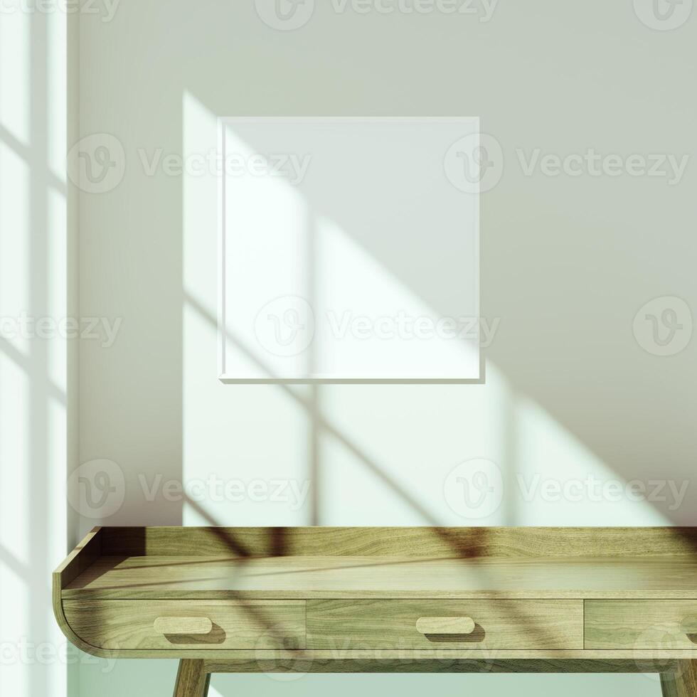 Empty framed canvas for mockups and art illustrations photo