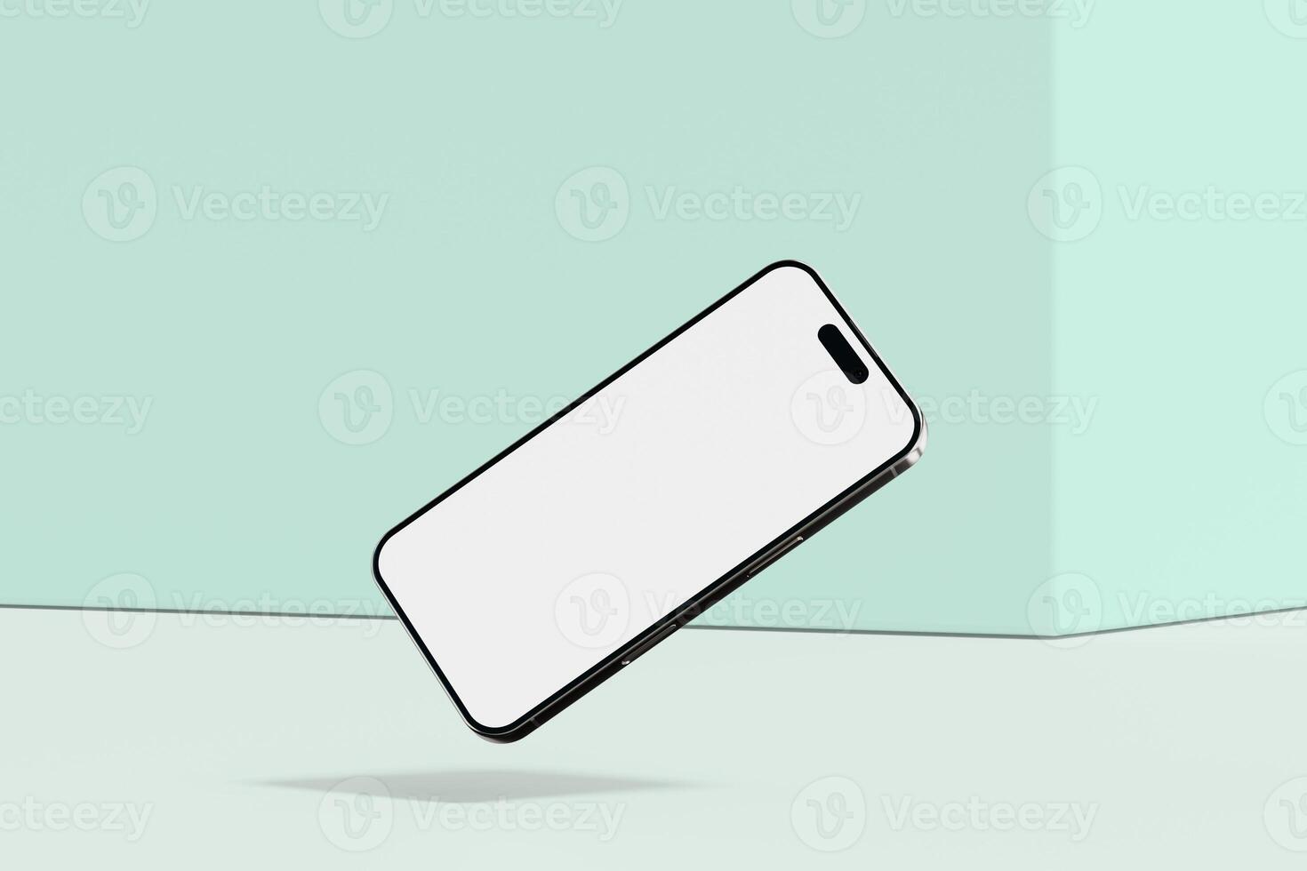 Realistic smartphone mockup. Mobile phone with isolated on white background. Device front view. 3D mobile phone with shadow. Realistic, high quality smart phone mockup for ui ux presentation photo