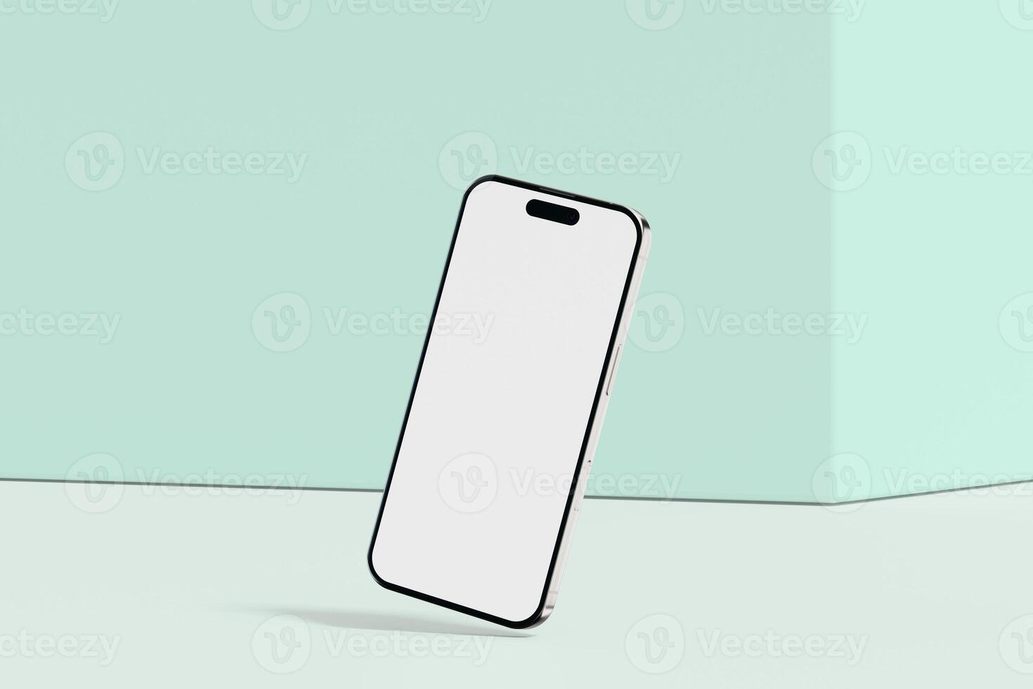 Realistic smartphone mockup. Mobile phone with isolated on white background. Device front view. 3D mobile phone with shadow. Realistic, high quality smart phone mockup for ui ux presentation photo