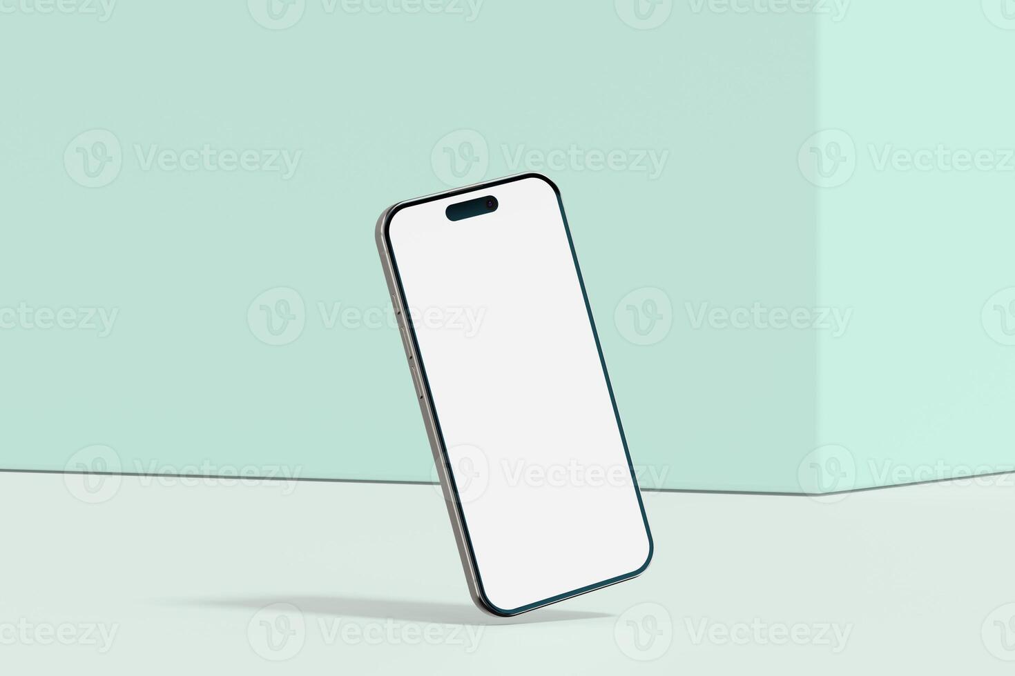 Realistic smartphone mockup. Mobile phone with isolated on white background. Device front view. 3D mobile phone with shadow. Realistic, high quality smart phone mockup for ui ux presentation photo
