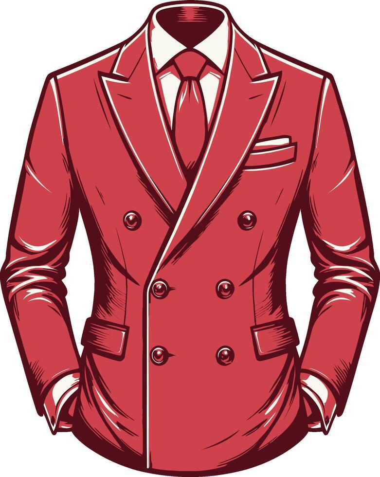 Timeless Double-Breasted Suit Vintage Design vector