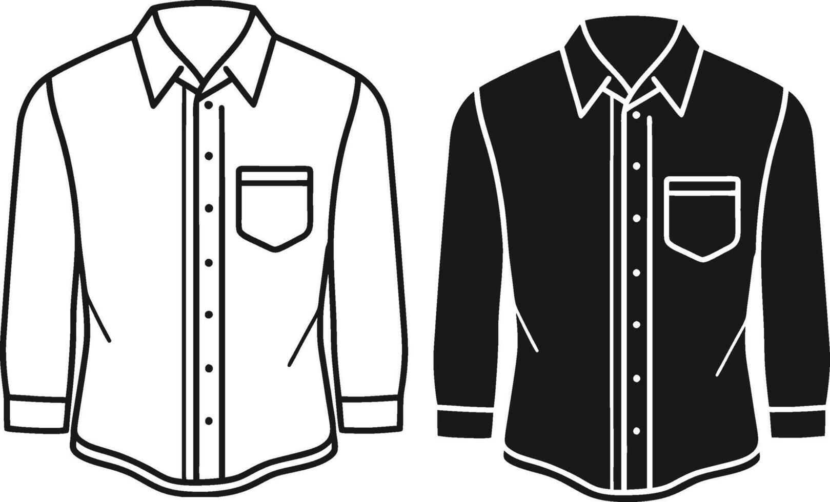 Minimalist Black Collar Shirt Outline vector