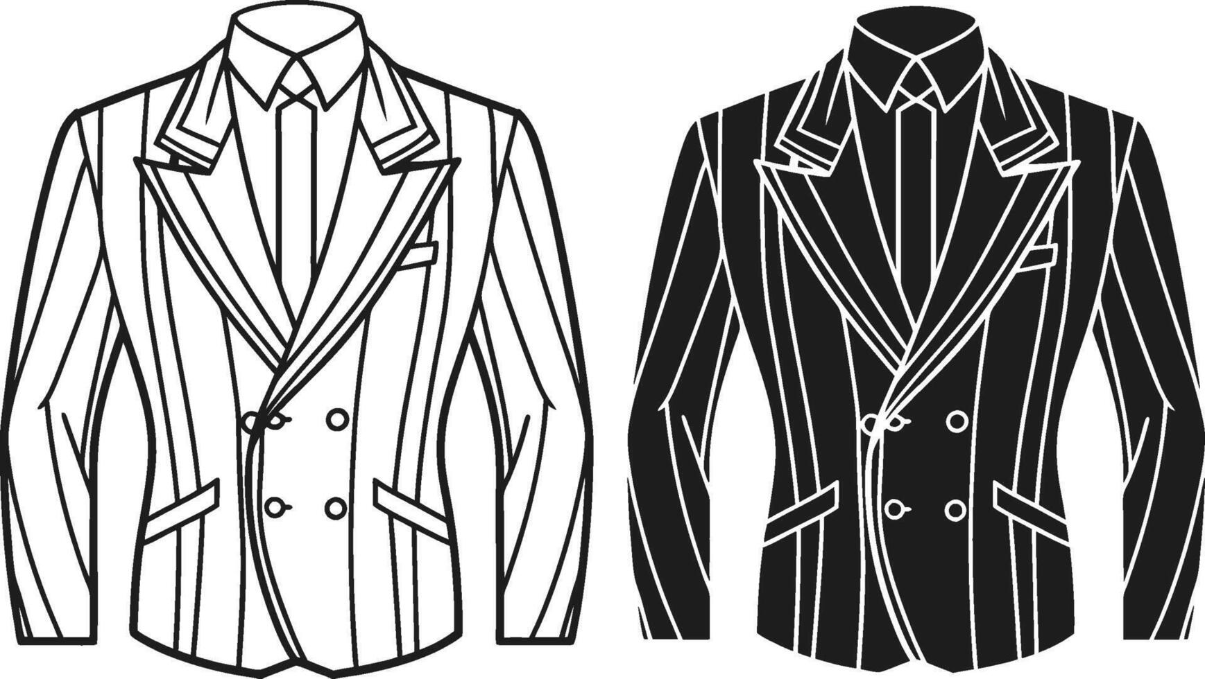Vintage Inspired Gathered Double-Breasted Suit Design vector