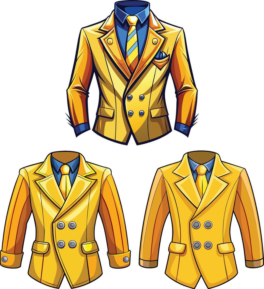 Elegant Utility Double-Breasted Suit vector