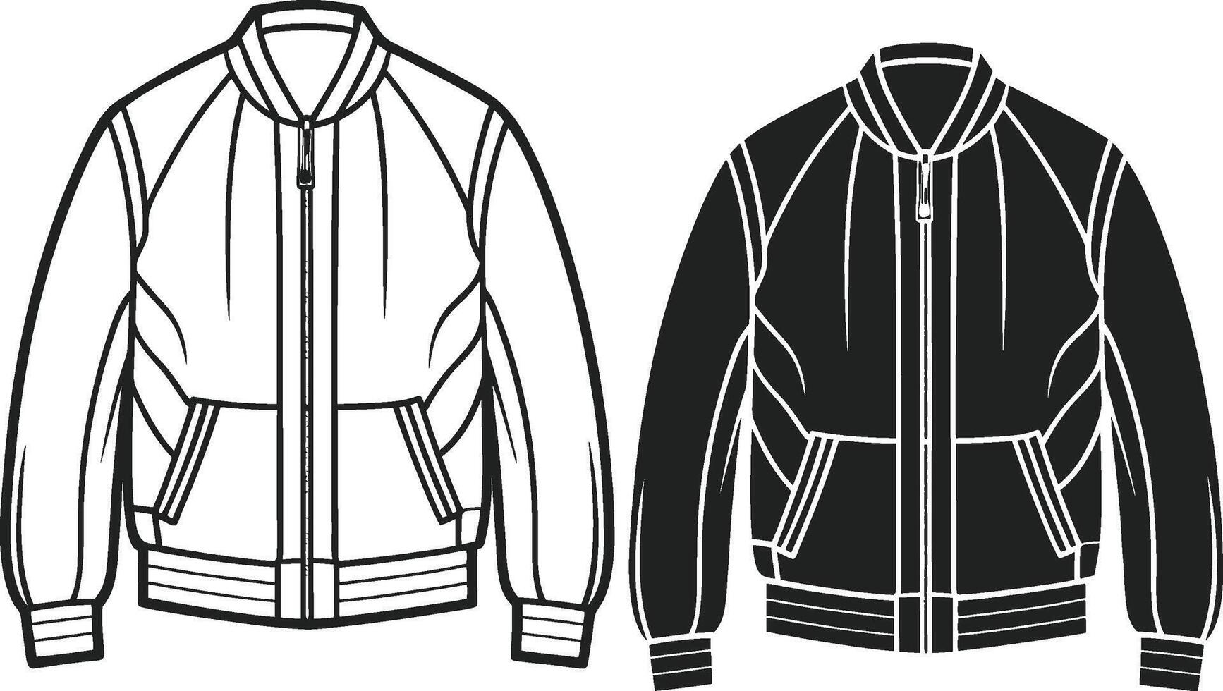 Shirt Style Bomber Jacket Outline Design vector