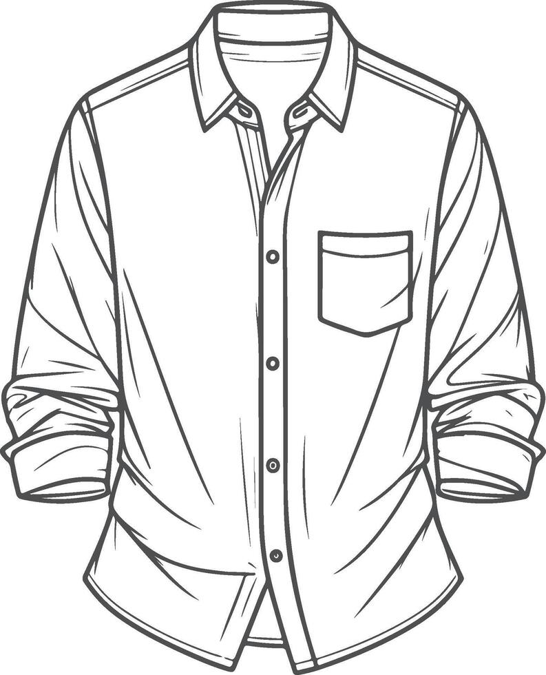 Vintage Tunic Button-Up Shirt Illustration vector