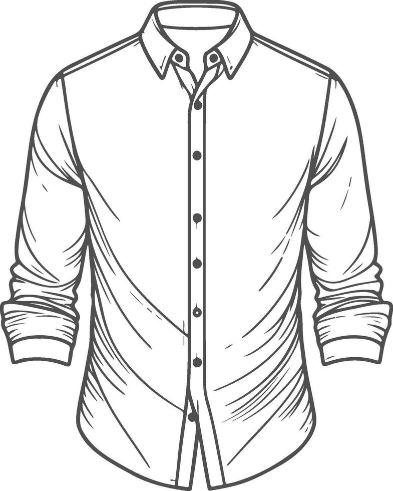 Sophisticated Black Button-Up Shirt Illustration vector