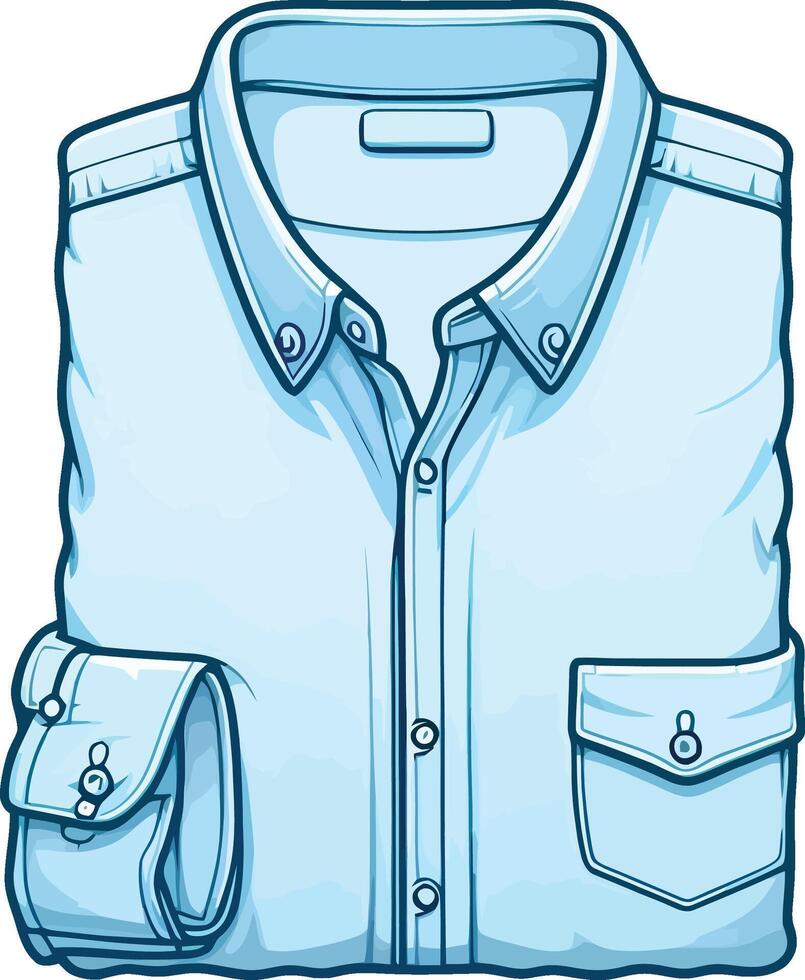 Cuffed Sleeve Button-Up Shirt vector