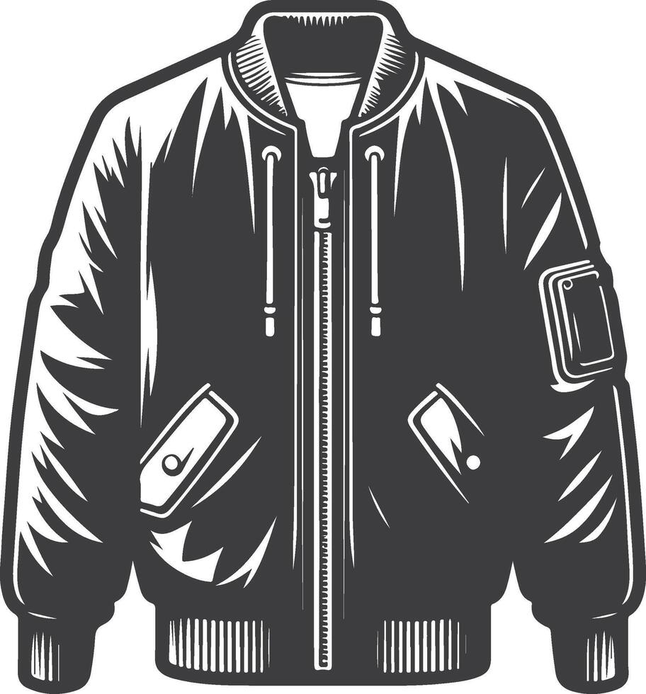 Bold Fringe Bomber Jacket Sketch Design vector