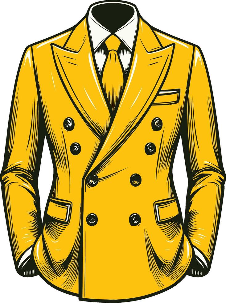 Classic Double-Breasted Suit vector