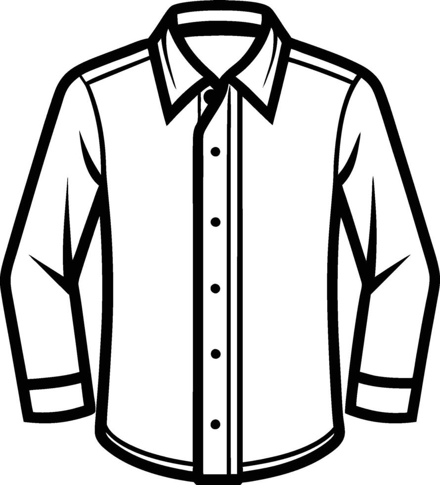 Utility Pocket Satin Button-Up Shirt Sketch vector