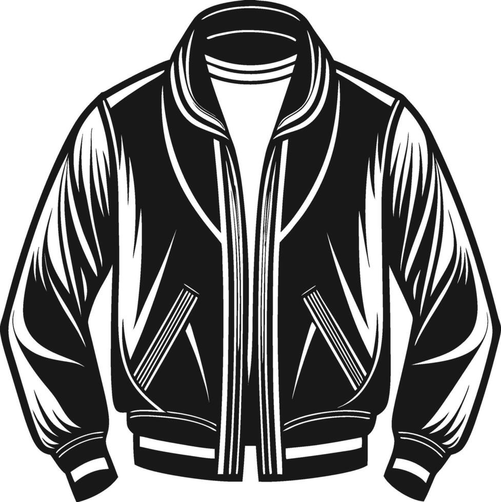 Bold Zipper Bomber Jacket vector