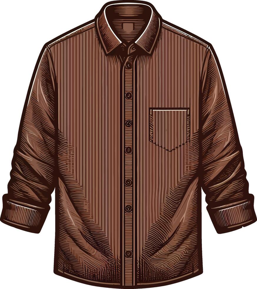 Layered Hem Button-Up Shirt vector