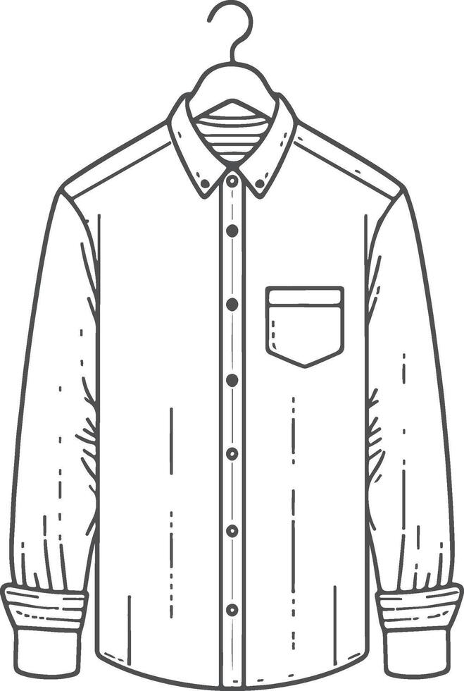 Minimalist Ruffle Edge Shirt Illustration vector