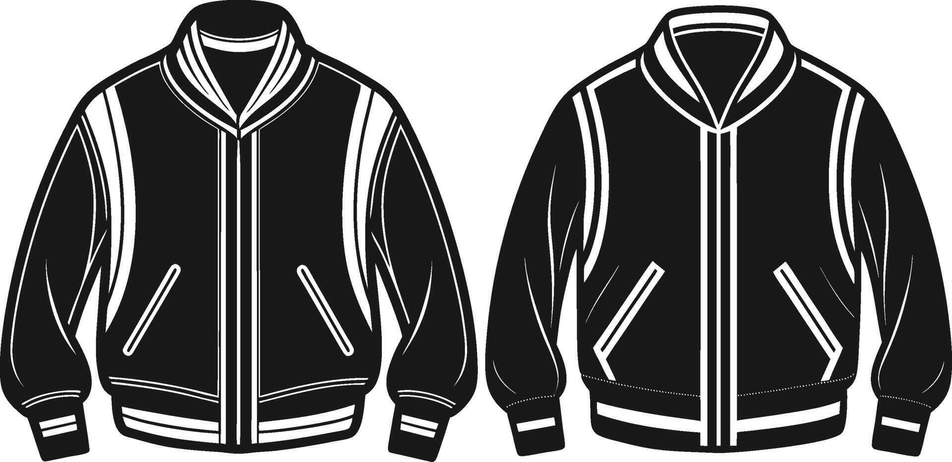 Vintage Cropped Bomber Jacket Sketch vector
