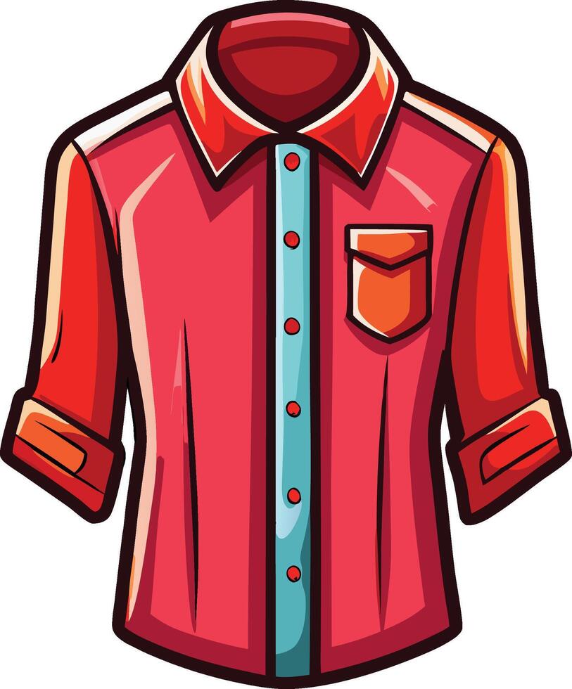 Minimalist Black Button-Up Shirt Sketch vector