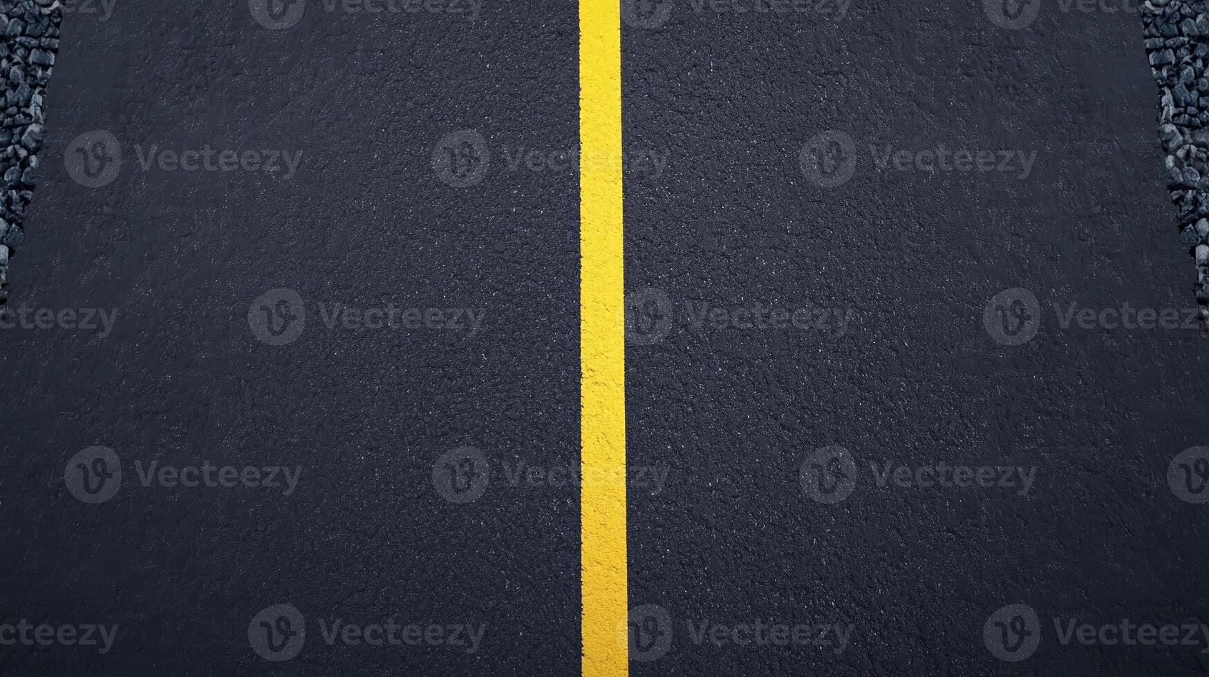 Asphalt road with yellow line photo