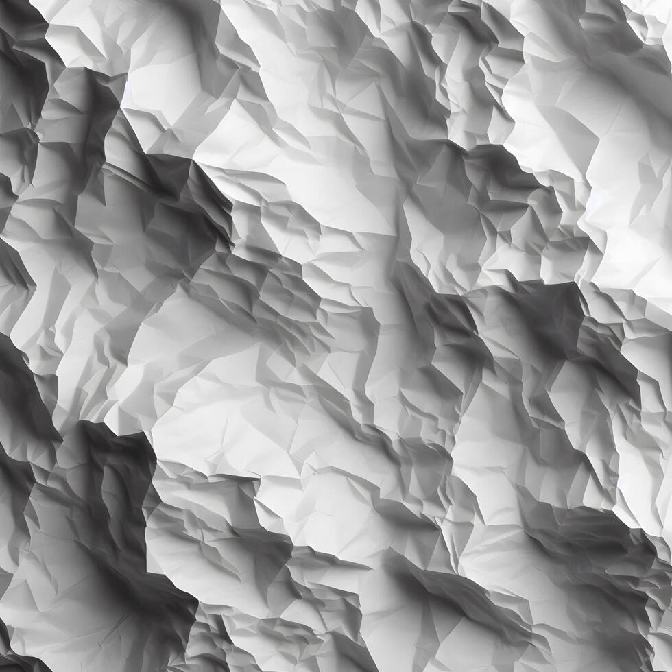 crumpled paper texture in grayscale photo