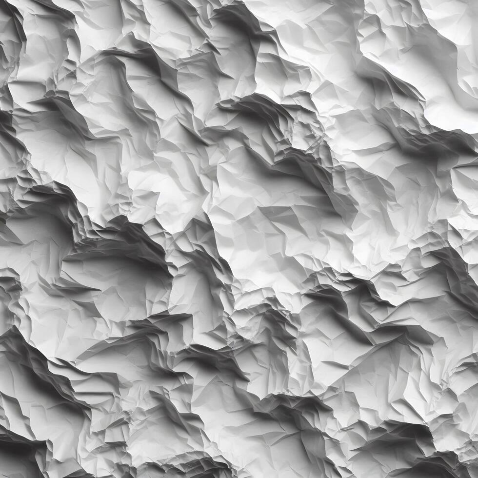 crumpled paper texture in grayscale photo