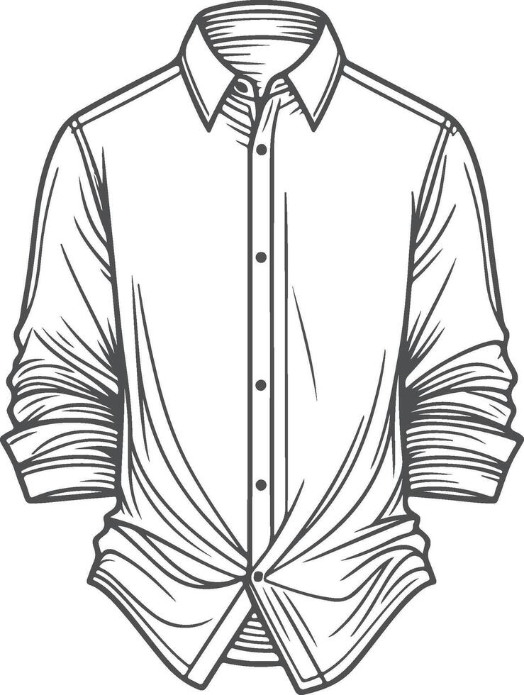 Cropped Fit Button-Up Shirt Retro Design vector